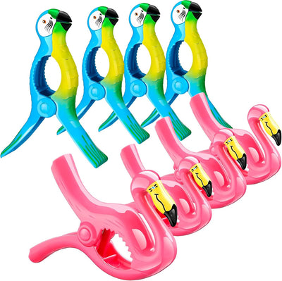8 Clips Toalla Playa Soporte Resistentes Tamaño Jumbo Rosa Azul