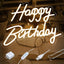 Letrero neón feliz cumpleaños LED 16.9x12.6pulg blanco cálido
