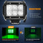 Foco LED 4" verde tipo spot 18W todoterreno señal seguridad
