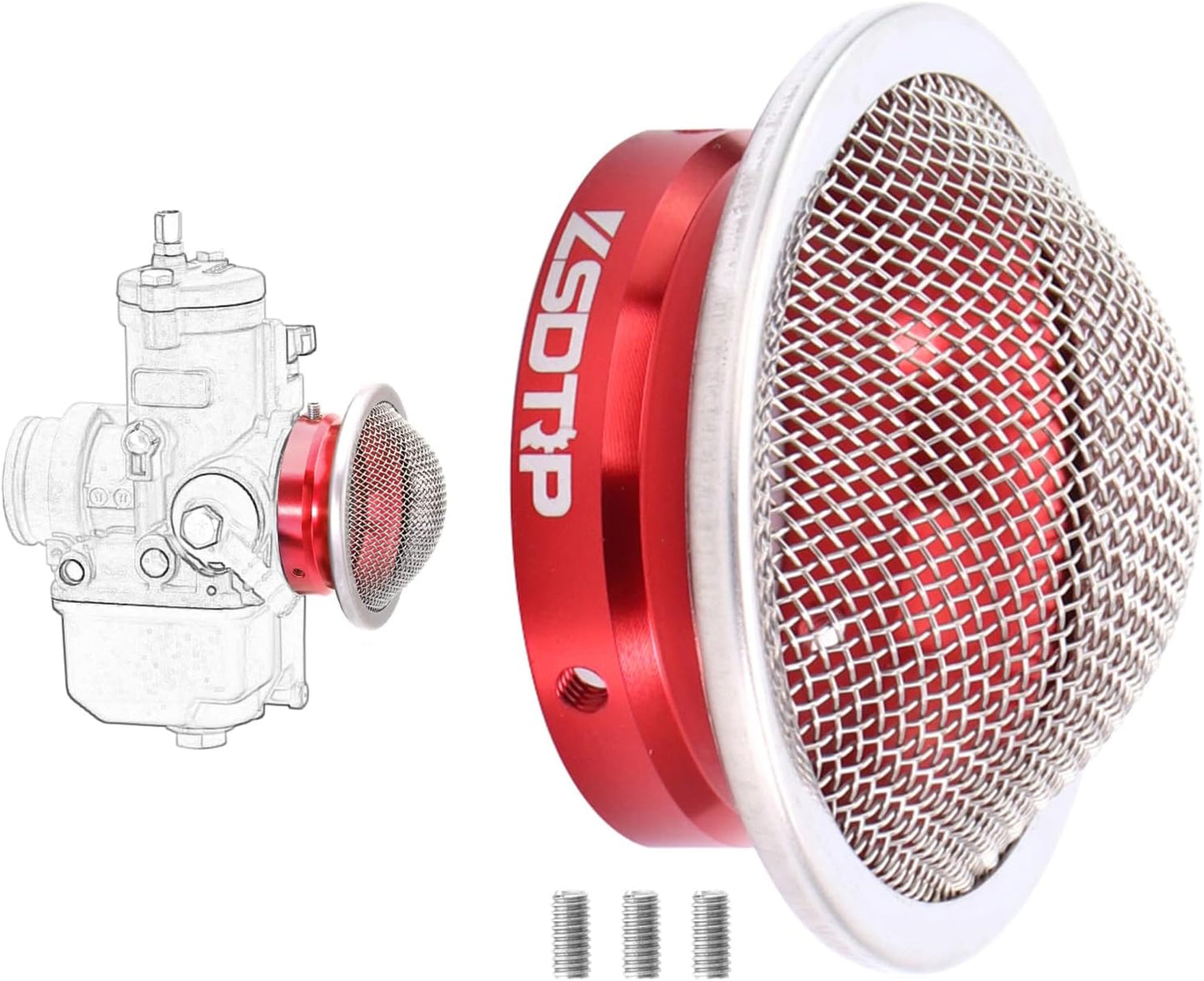 Carburador filtro aire 38mm entrada rápida Gy6 Vm22 Px22 Rojo
