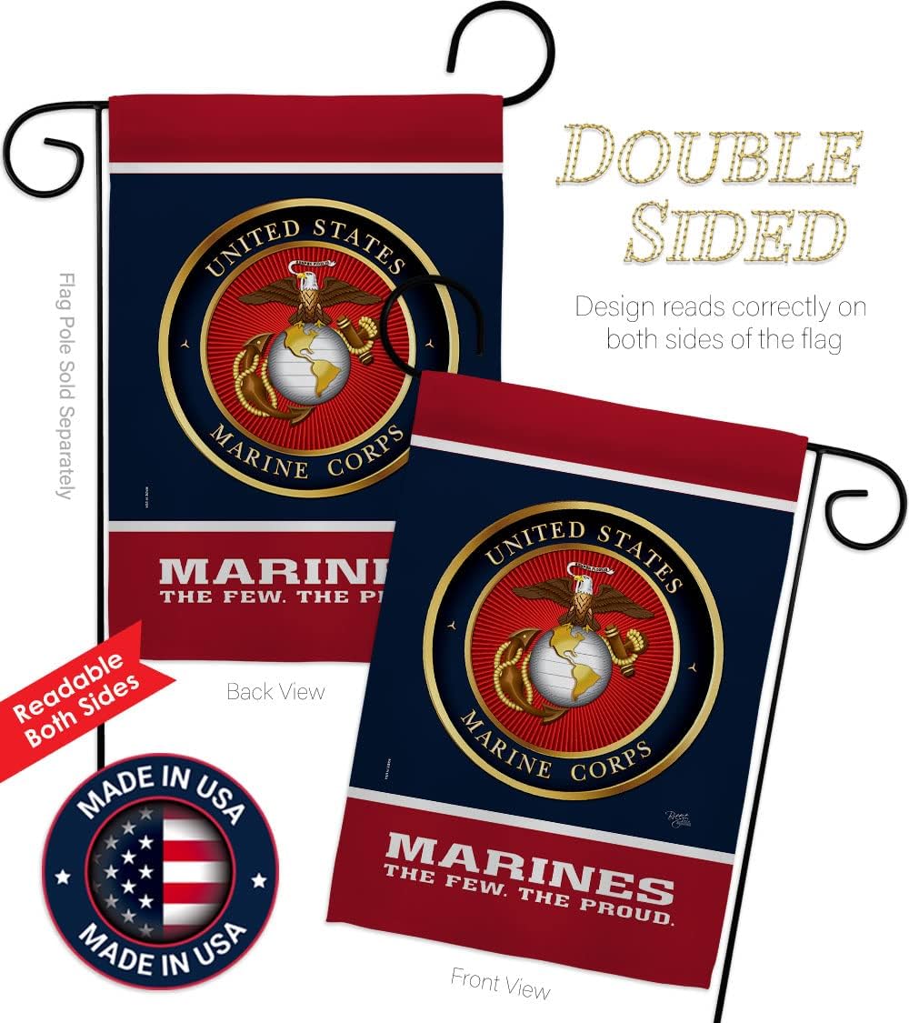 Bandera USMC Semper Fi con soporte para jardín