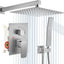 Cabezal ducha lluvia 10pulg con mango metal decorativo