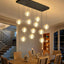 Candelabro led cristal burbujas sala color negro