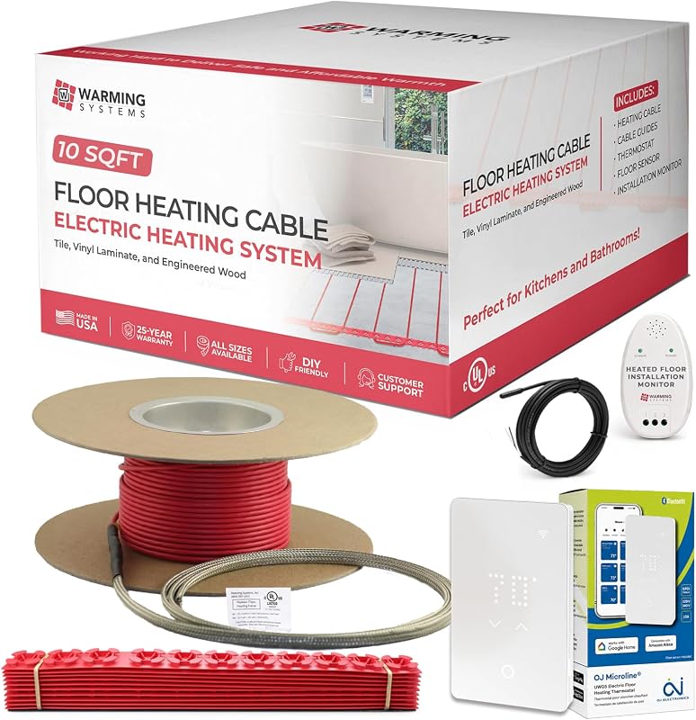 Kit calefacción suelo radiante 10ft2 120V con termostato