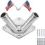 Soporte bandera acero inox 316 en V doble 1pulg