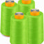Pack 4 conos hilo poliéster 6000yd color neón