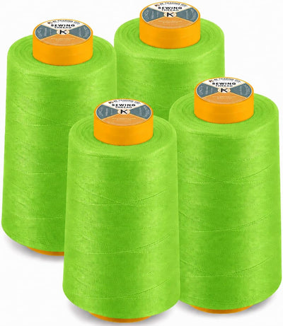 Pack 4 conos hilo poliéster 6000yd color neón