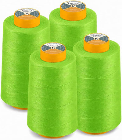 Pack 4 conos hilo poliéster 6000yd color neón