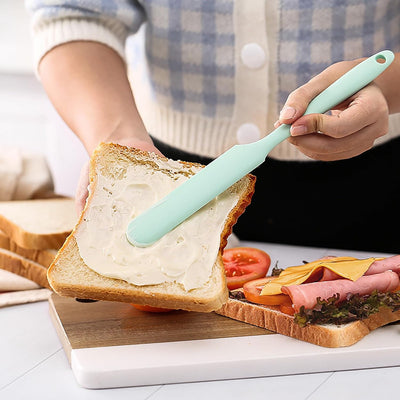 3 Pzas Espátulas Silicona Mango Largo para Cocina Púrpura Rosa