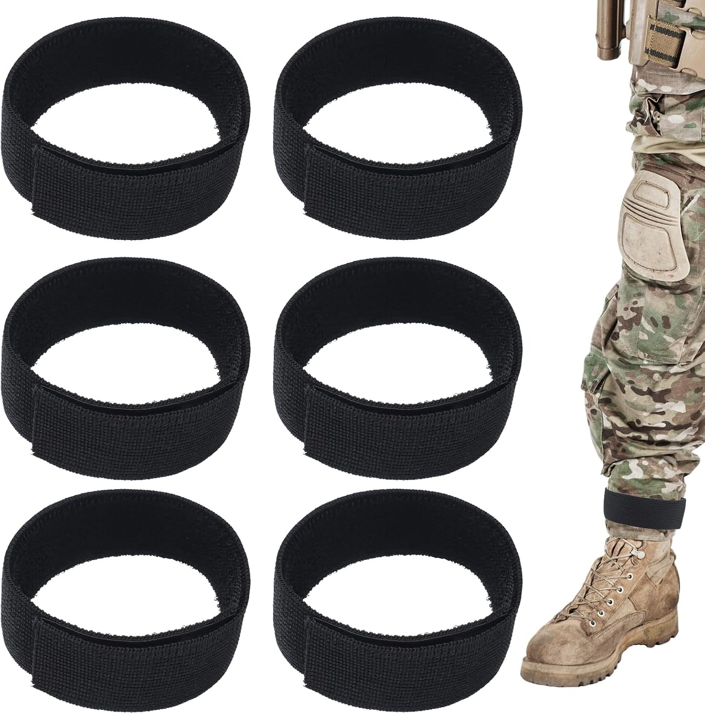 6 Blusas para Botas Correa Elástica Tobillo Militar para Pesca Caza