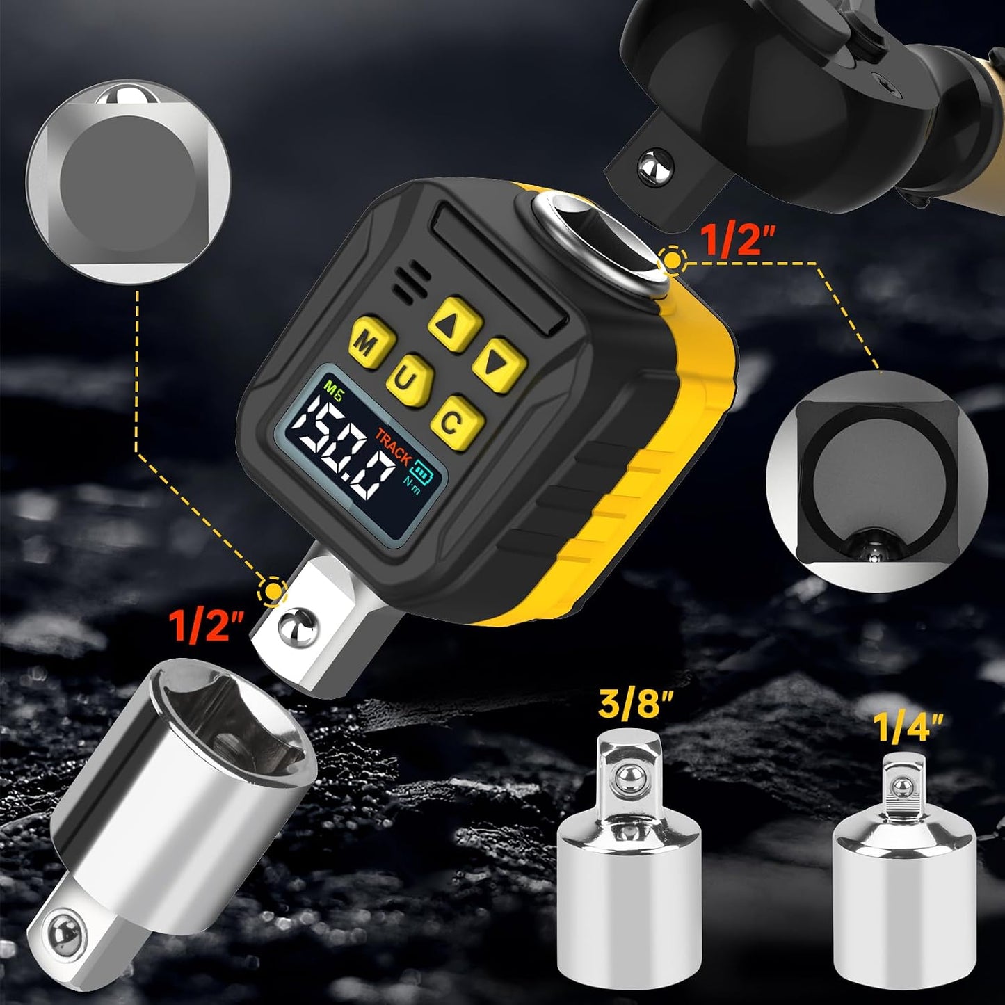 Adaptador torque digital 1/2 con LCD color ±2%
