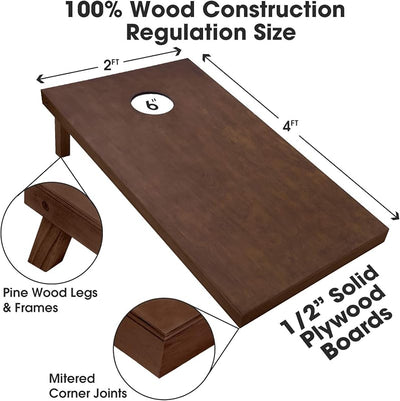 Set 2x4 ft Tablas Cornhole Madera Vino Incluye Bolsas