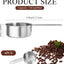 6 Tazas Medidoras Acero Inox 2.3oz para Café Cocina