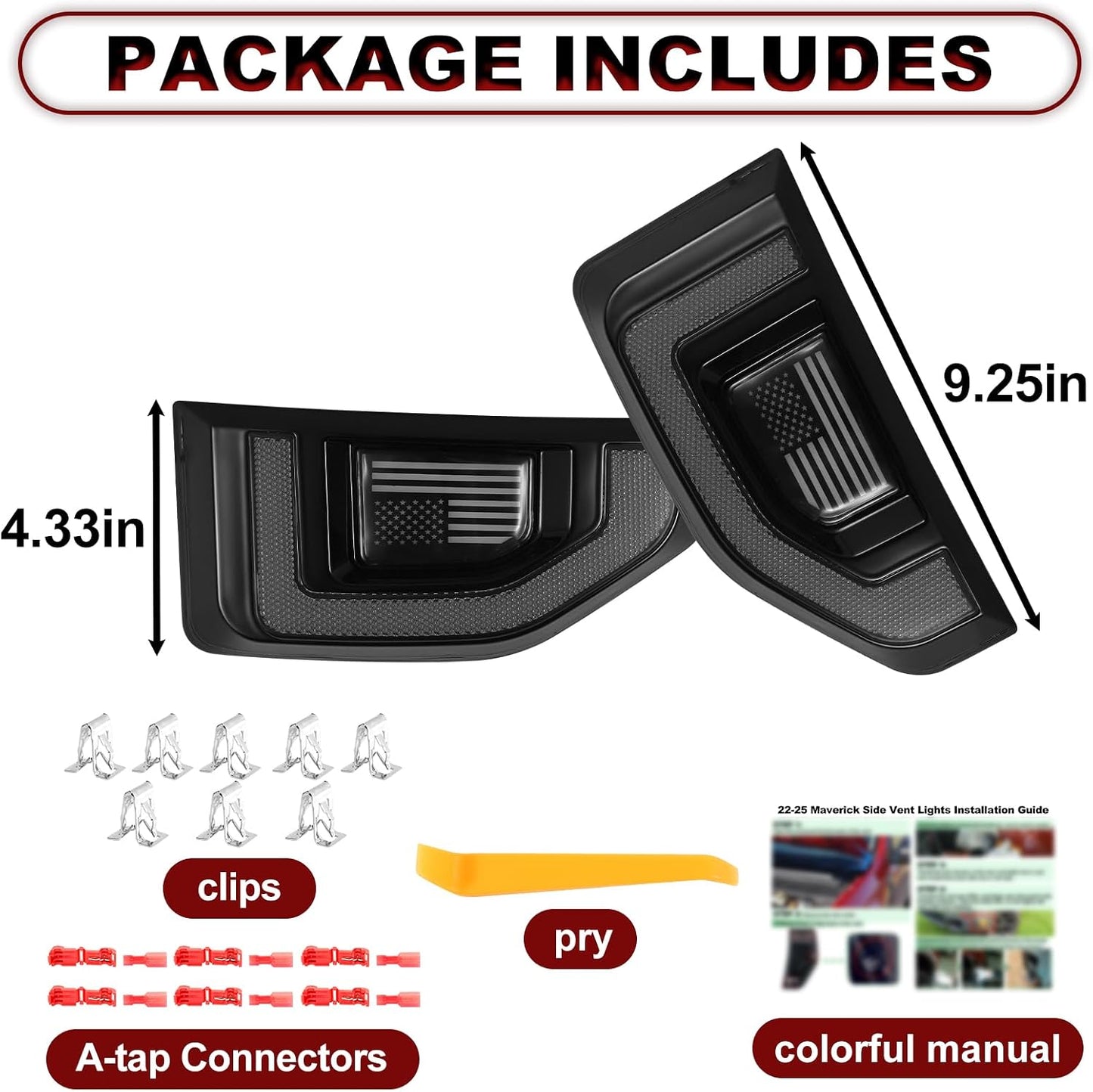 Luces LED laterales Ford Maverick 2022-26 estilo lente
