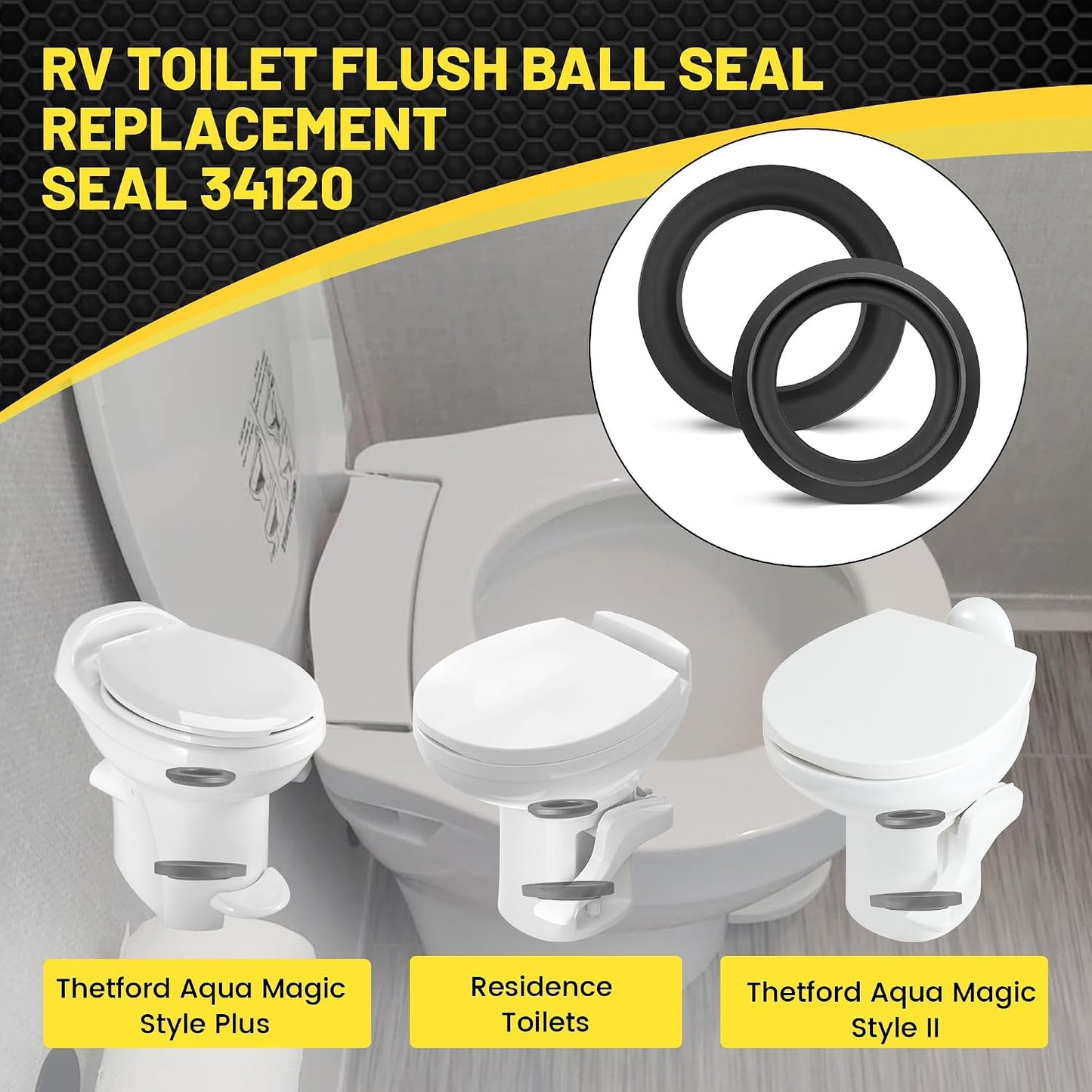 Kit sello inodoro RV 34120 para Thetford Style Plus/II