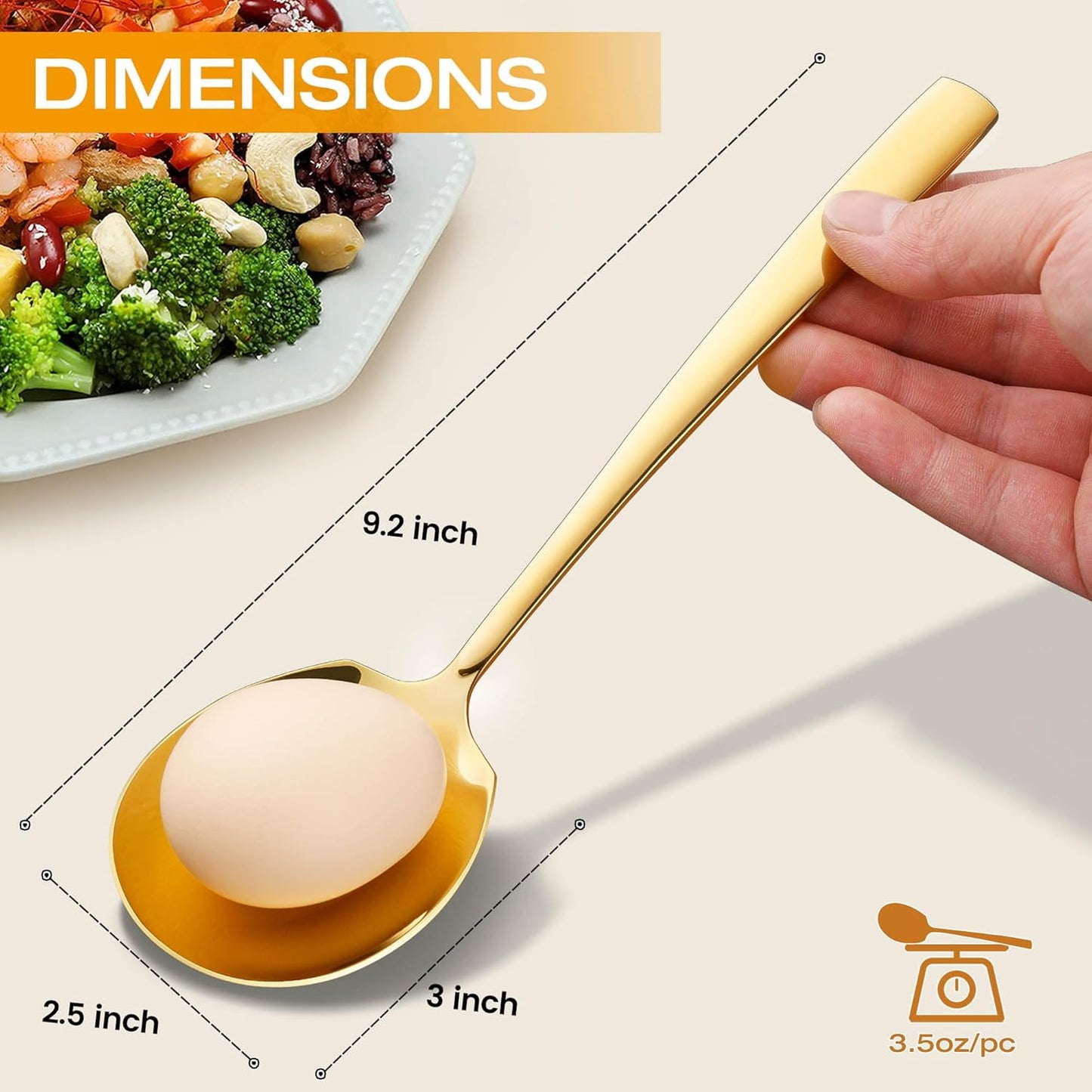 Juego de cucharas de servir de acero inoxidable 9.2 pulgadas para bufé y fiestas