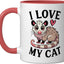 Taza Cerámica Roja/Blanca con Possum Enfadado
