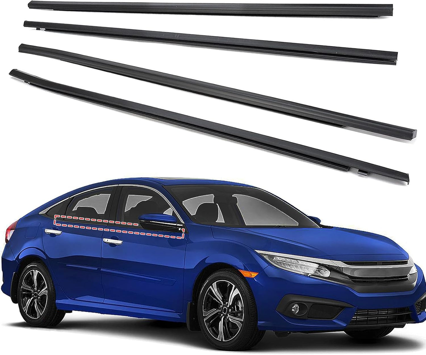 Moldura sellado ventanas Honda Civic 2016-21 4puertas