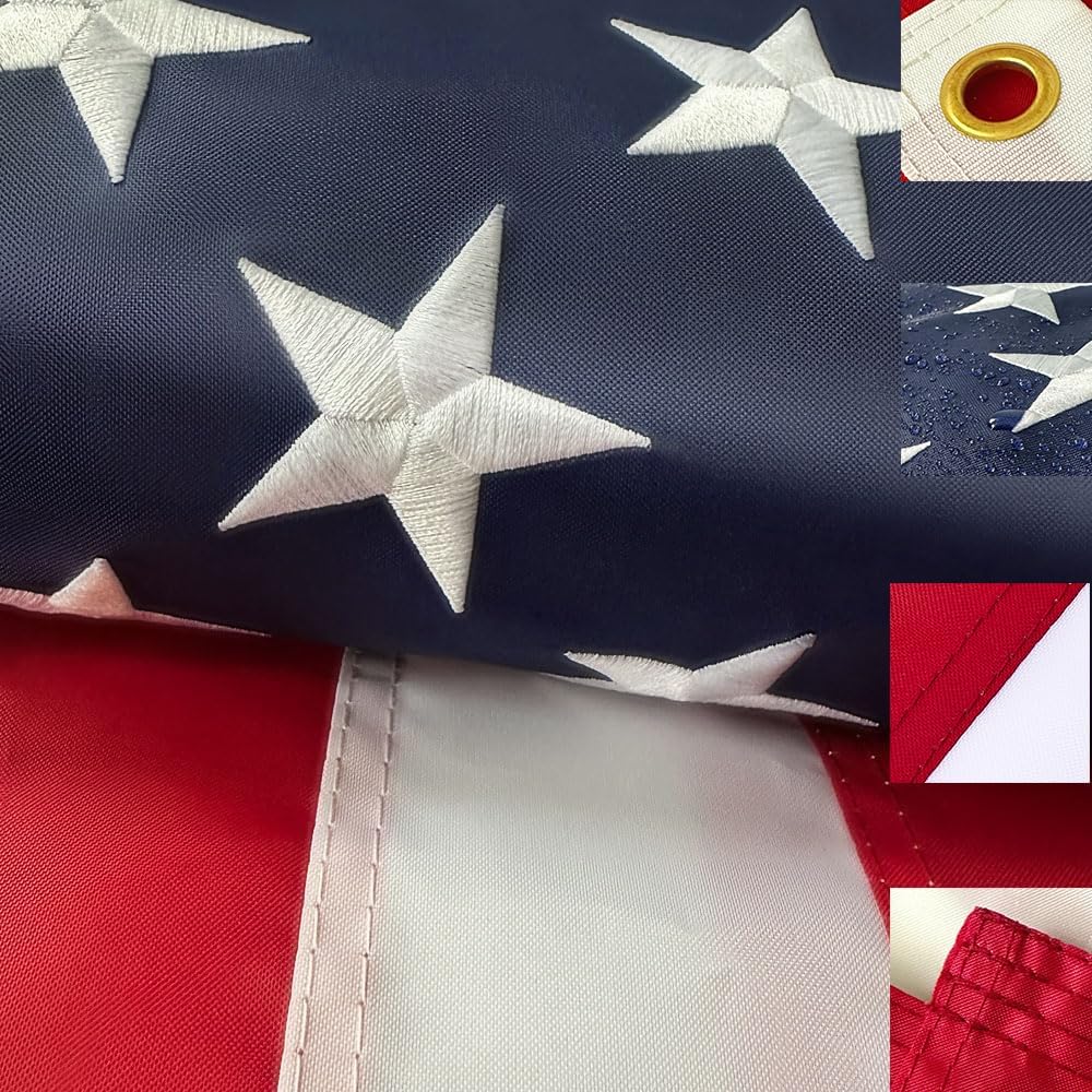 Bandera EE.UU. 3x5" poliéster estrellas bordadas