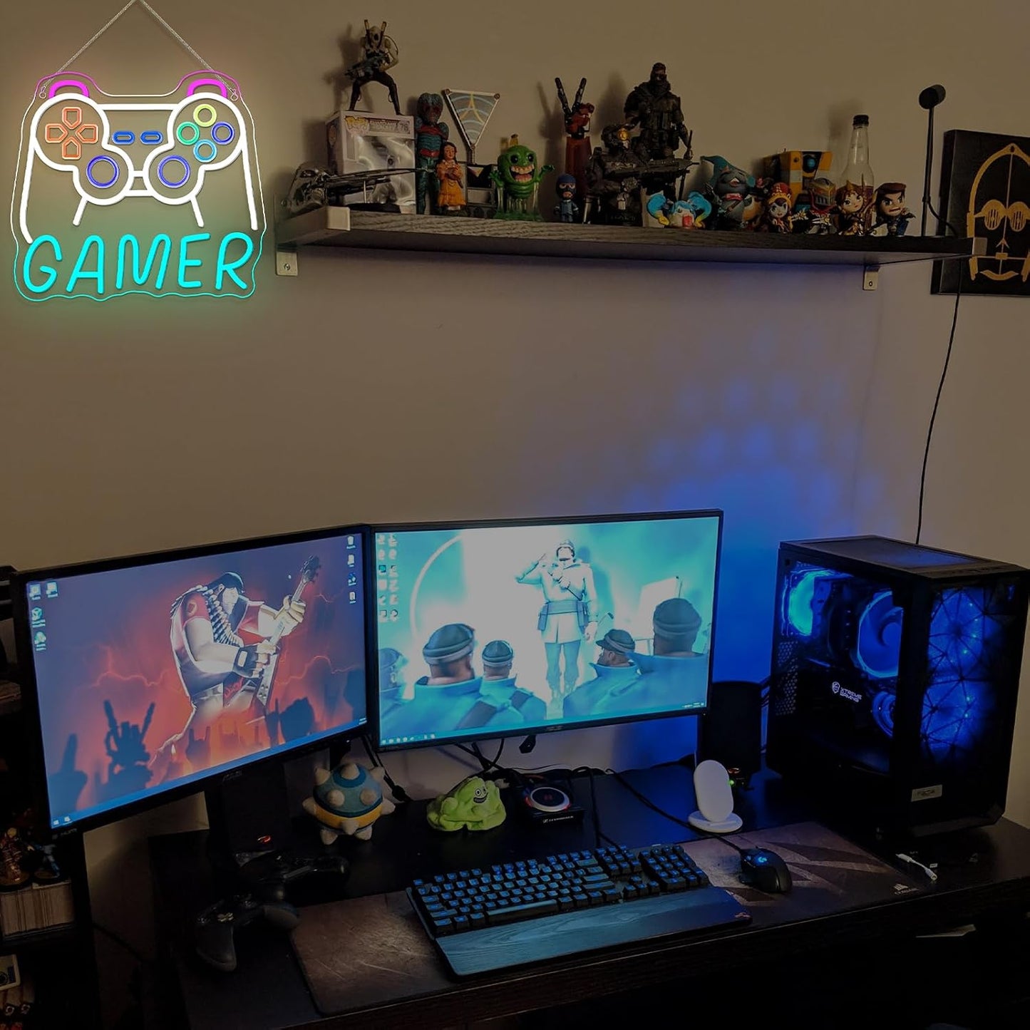 Letrero neón LED para gamers salas de set USB ajustable
