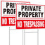 2 Carteles No Trespassing 12.6x9.5" Plástico Corrugado