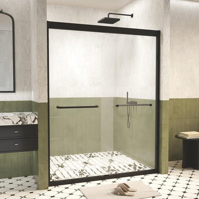 Puerta ducha corredera 56-60x72pulg vidrio templado aluminio