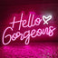 Letrero neón Hello Beautiful luces rosa decoración
