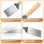 Juego espátulas acero inox mango madera cocina
