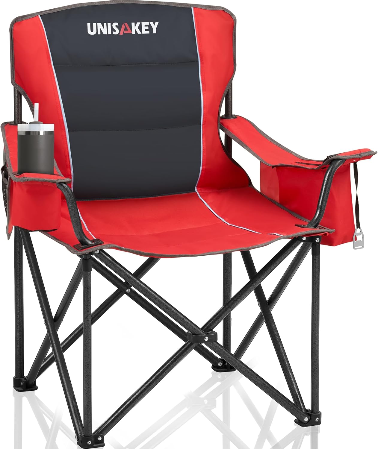 Silla campamento plegable 450lb para adultos rojo