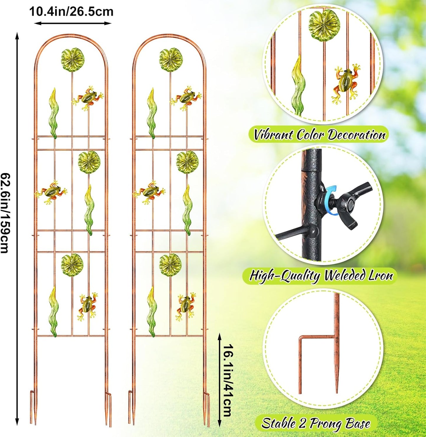 2 Enrejados Metal Soporte Plantas Trepadoras Jardín