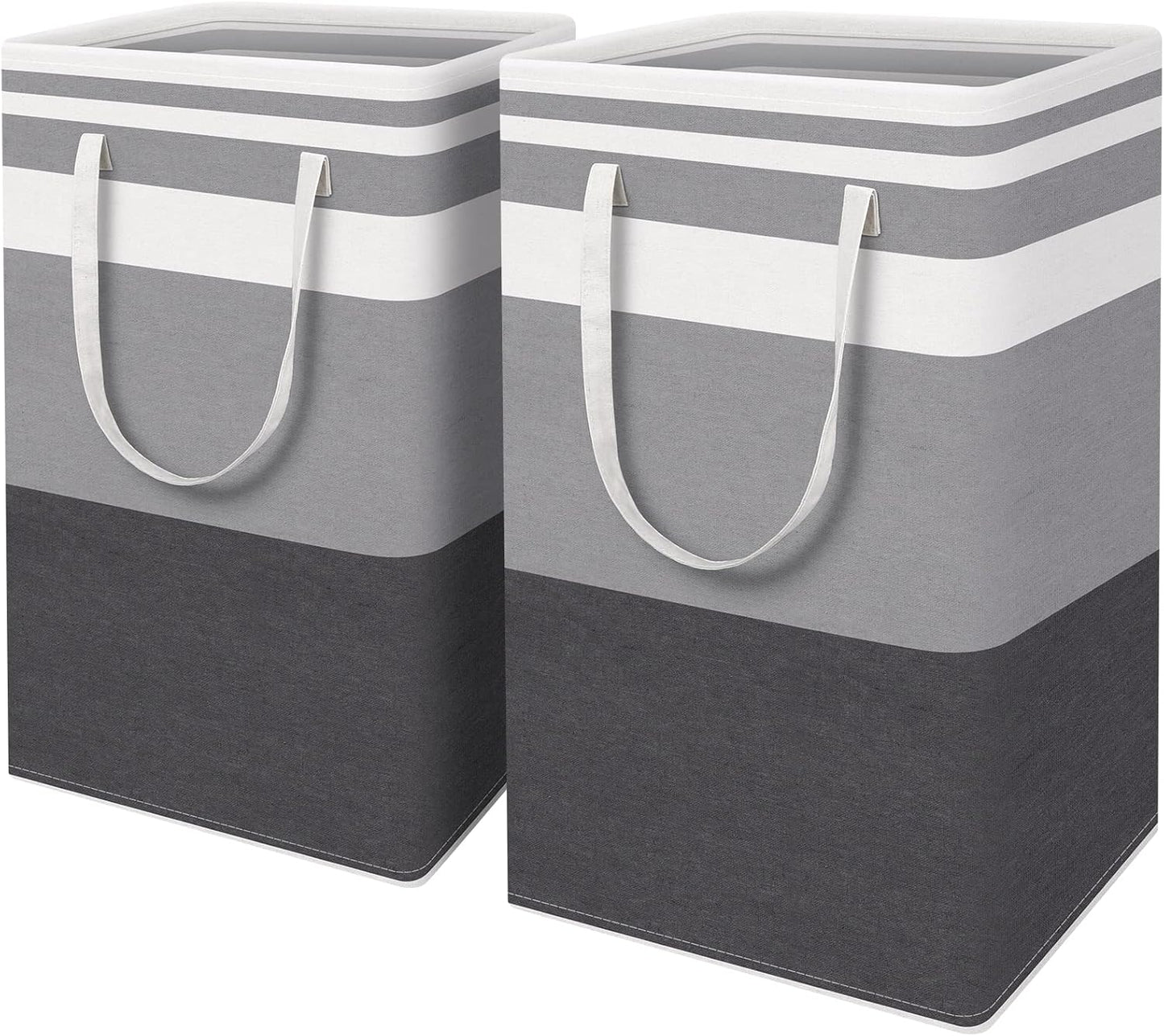 2 Cestas Lavandería Impermeables Plegables Asas 88L Gris