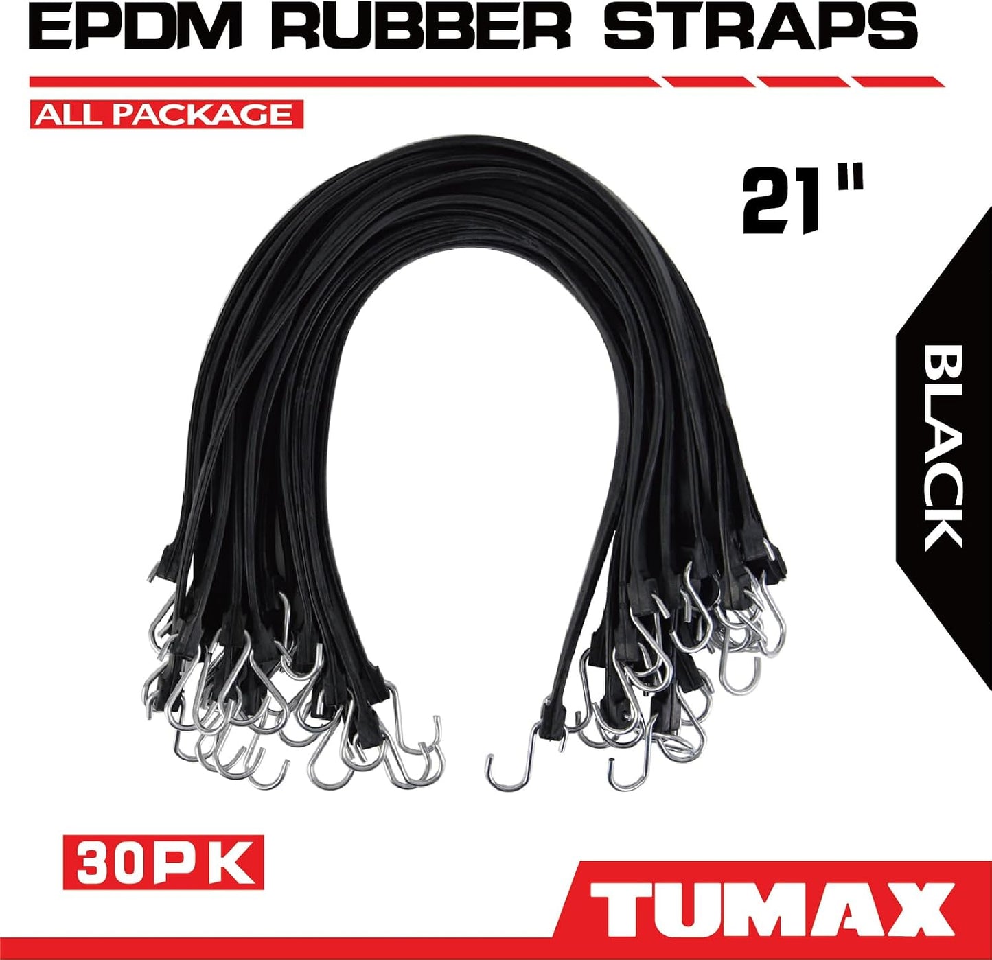 Cuerdas elásticas EPDM con ganchos para motocicleta 30uds