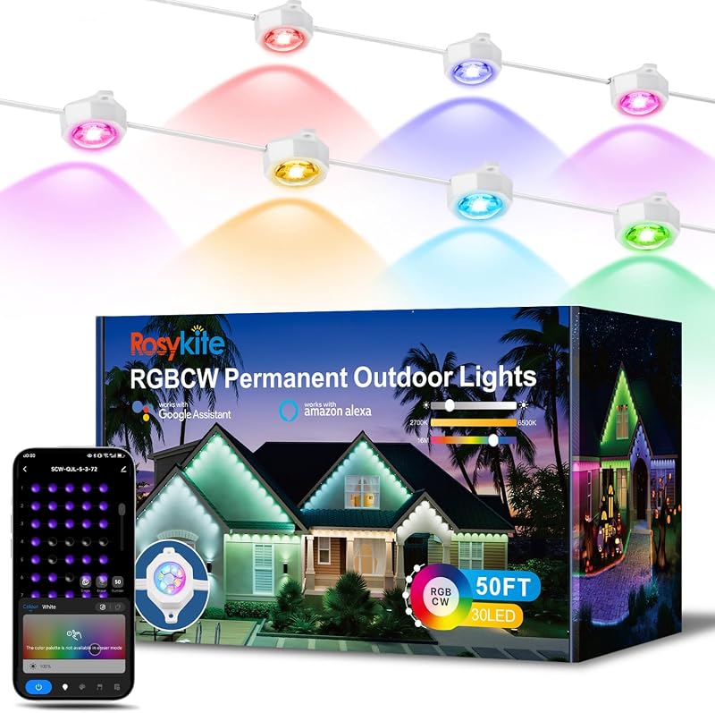 Luces Navidad al Aire Libre 50pies RGBIC con Alexa