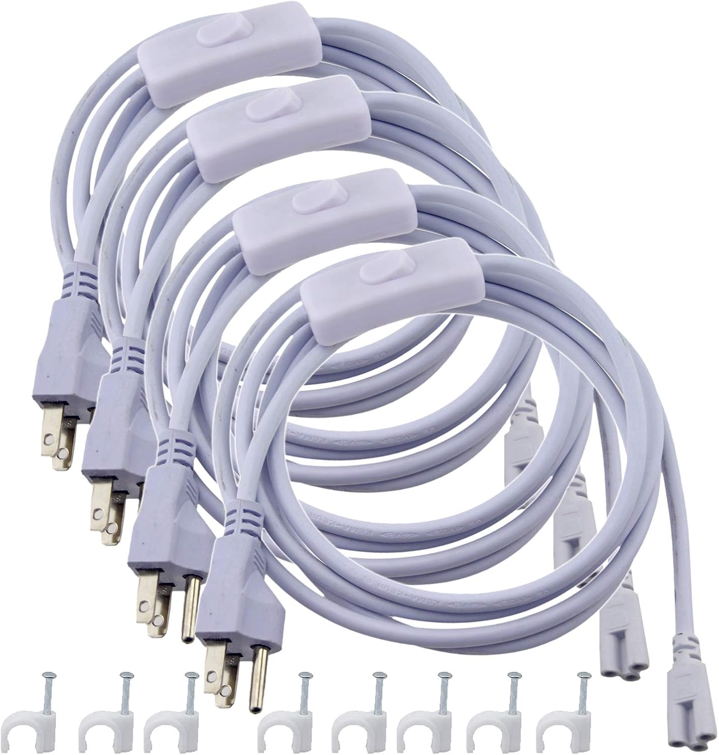 Cable extensión LED T5/T8 6.6ft con interruptor 4 pzas