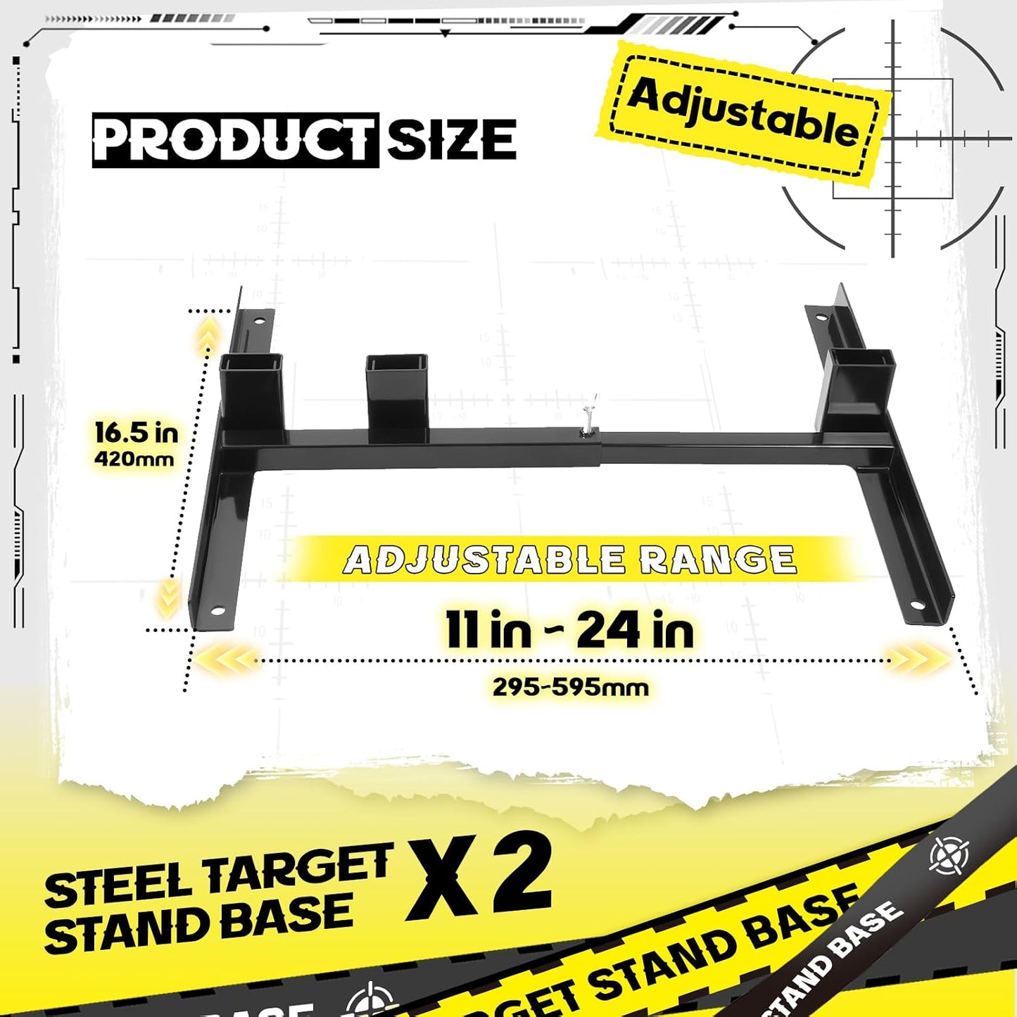 Base soporte tiroteo forma H ajustable exterior