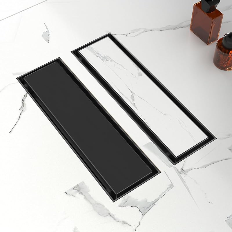 Drenaje ducha lineal 12" acero inox SUS304 negro