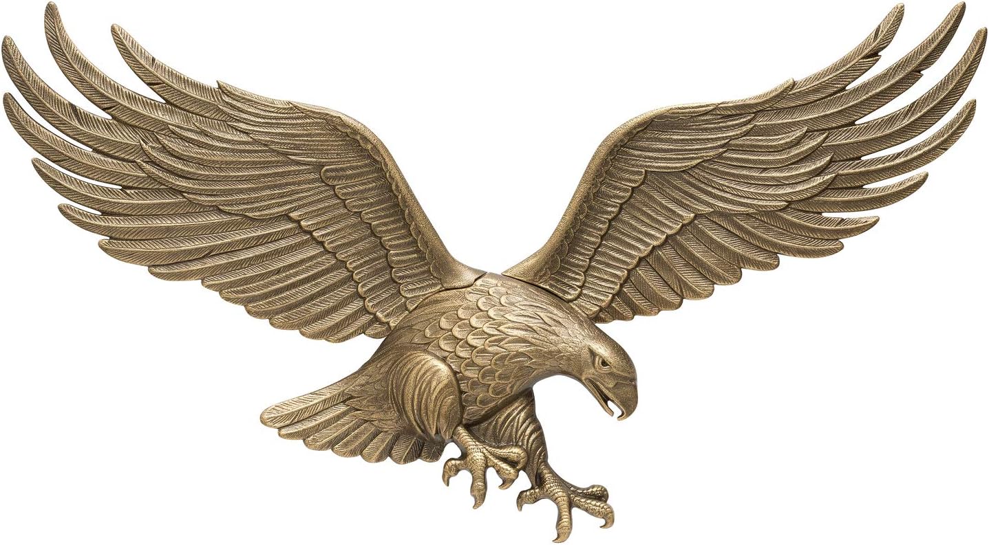 Águila de latón antiguo para pared 36x11pulg