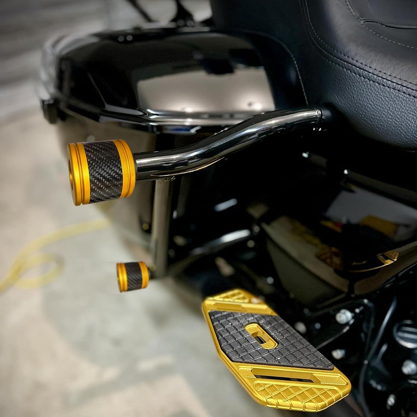 Barra choque motocicleta ruedas decorativas deslizadores