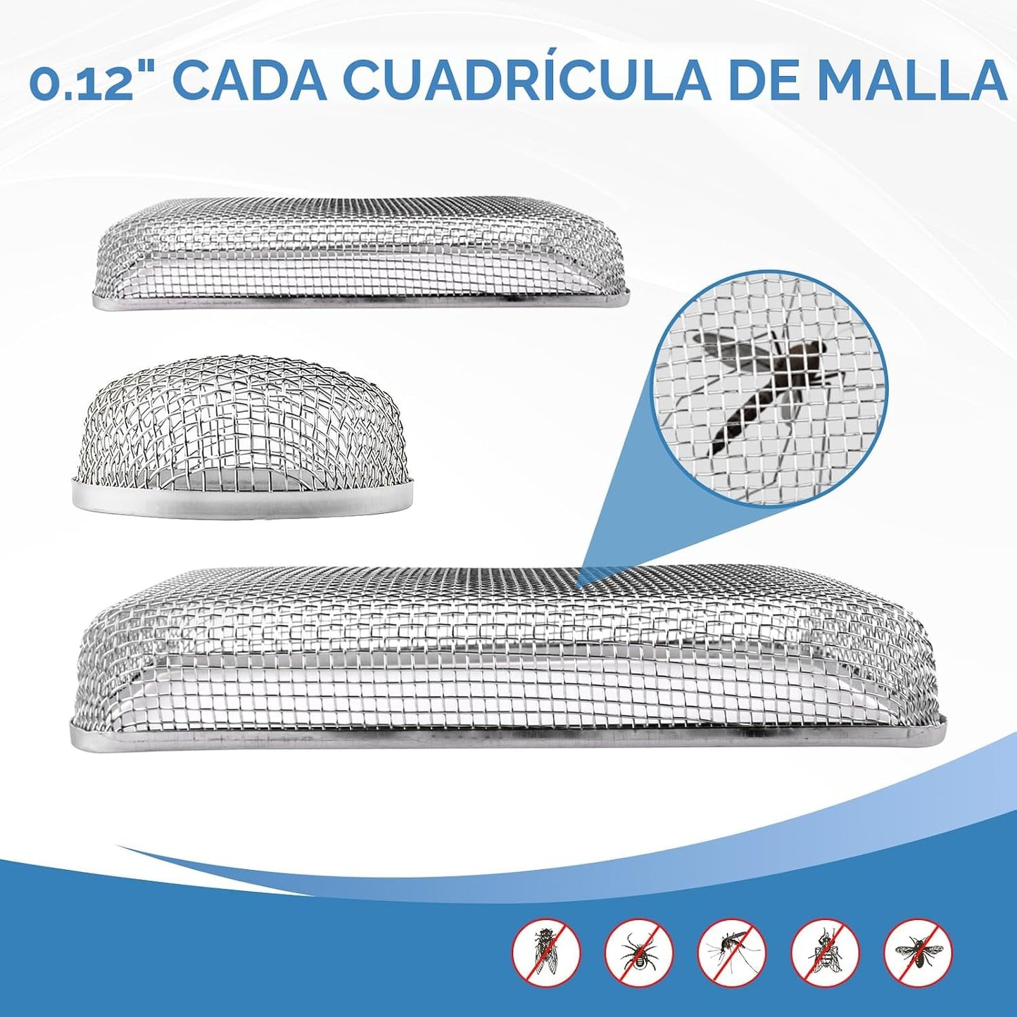 Mosquitera acero inox para casas rodantes con silicona