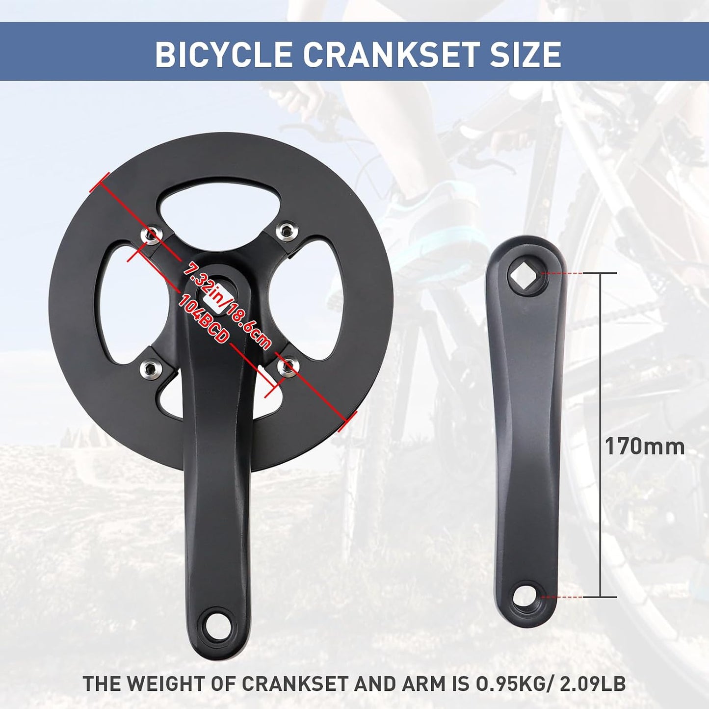 Set bielas E Bike 42T acero aluminio 6.693"