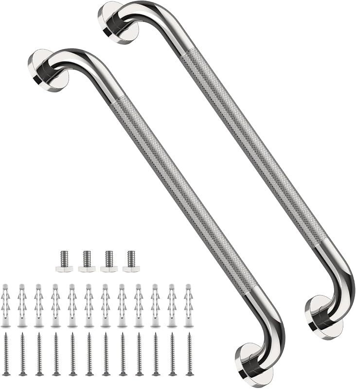 2 Manijas antiderrap regadera 24" acero inox