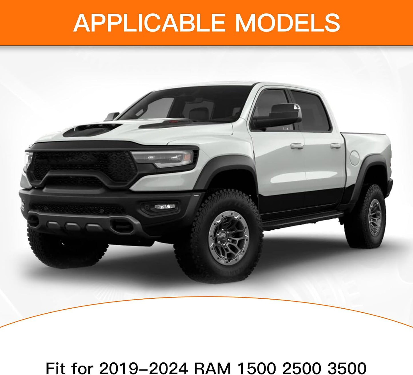 Insignia portón trasero RAM negro mate 4x4