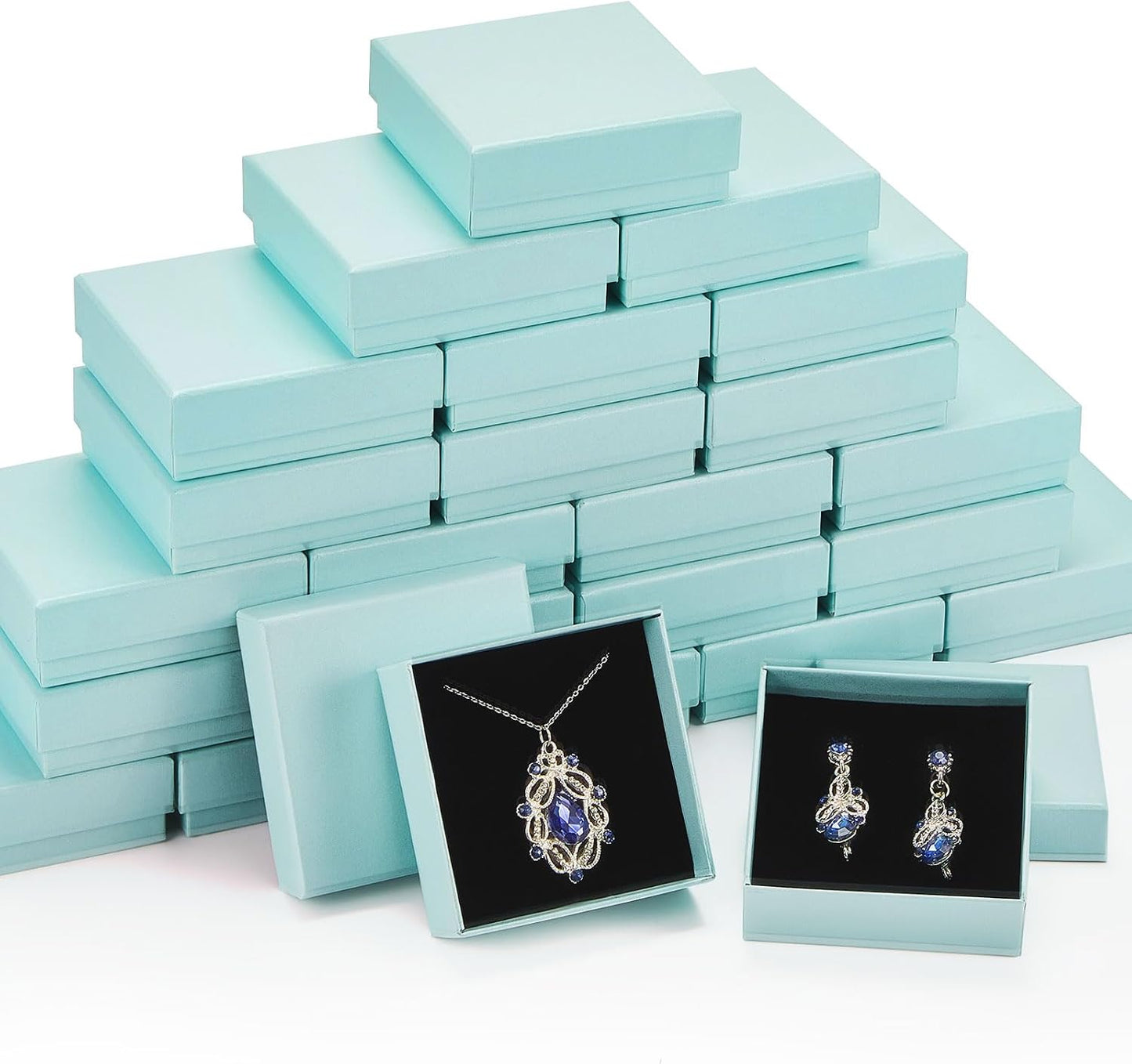 24 Cajas Regalo Joyería 3.5x3.5" para Collares Anillos