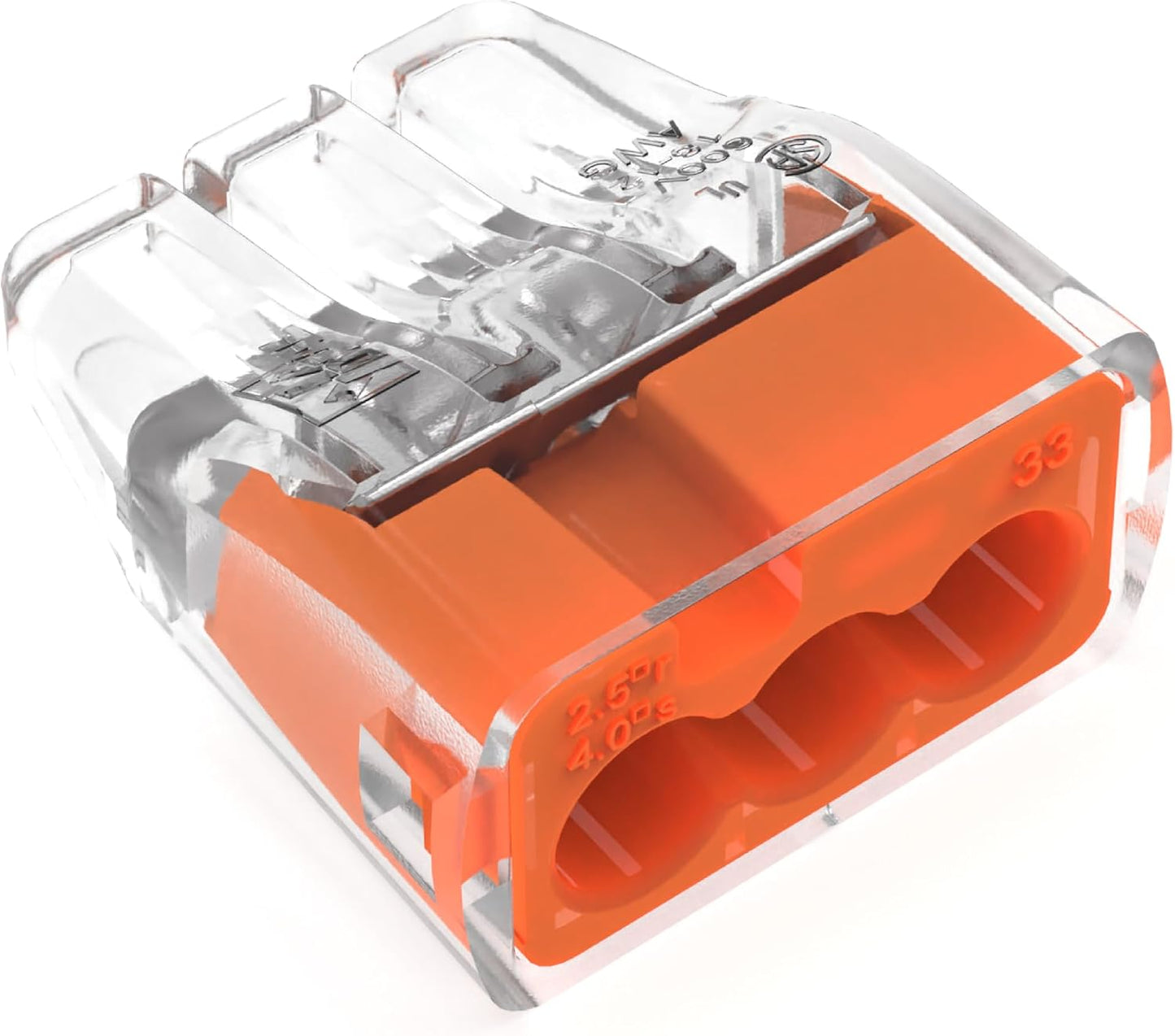 Conectores 3 puertos naranja in-Sure 100 uds