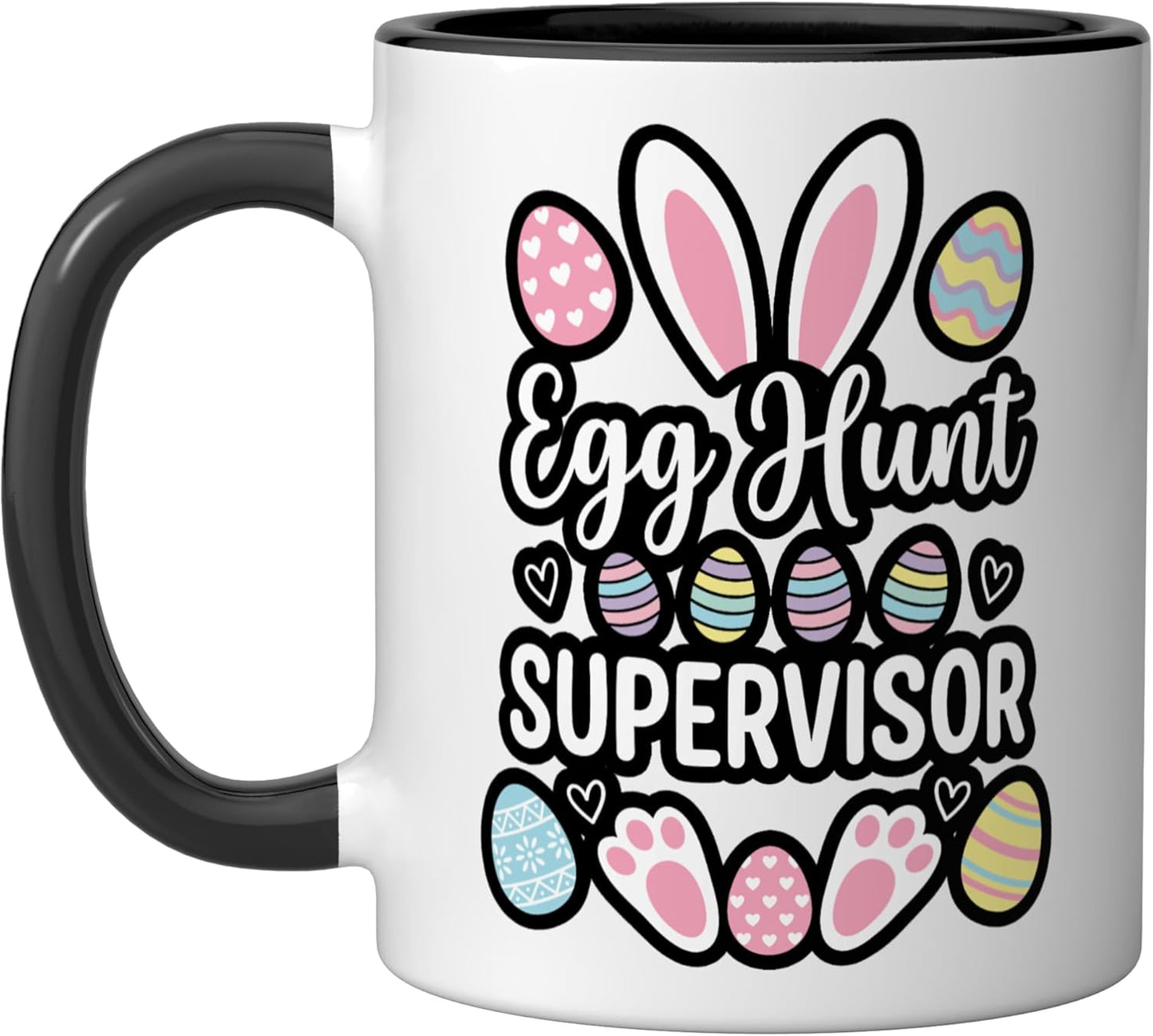 Taza Cerámica Oído Conejo Negro/Blanco