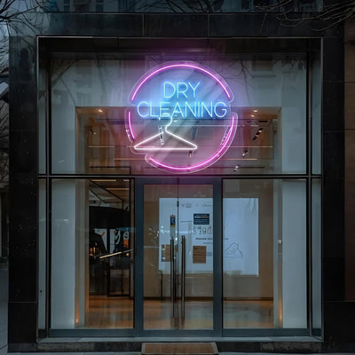 Letrero LED Laundry Open para tienda de lavandería