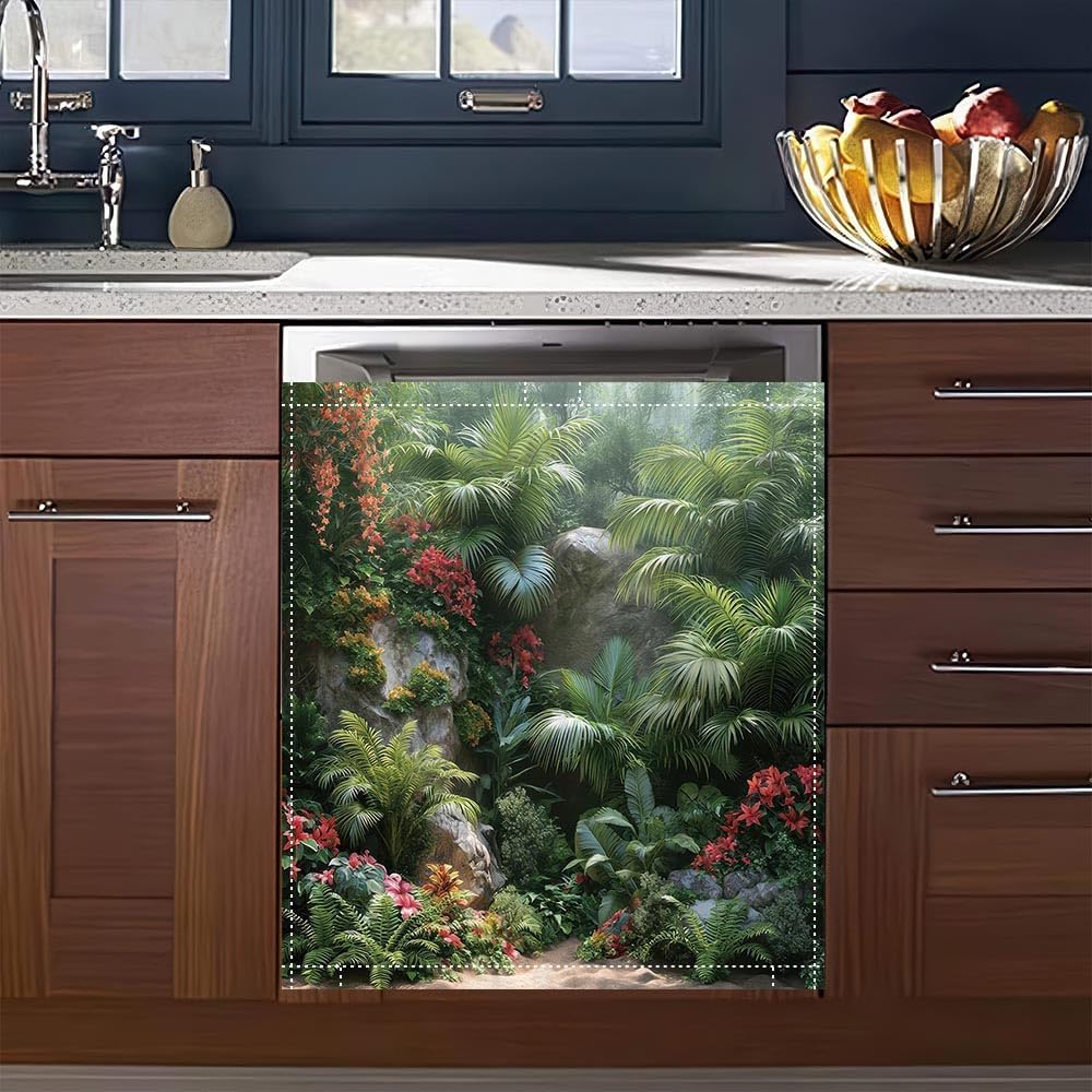 Cubierta magnética selva tropical para lavavajillas y refrigerador