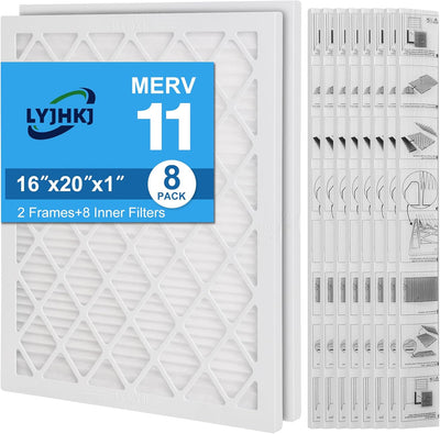 Filtro aire MERV 11 16x20x1 reutilizable 8 medios ABS