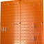 Organiz. tablero clavijas cocina ollas sartenes naranja
