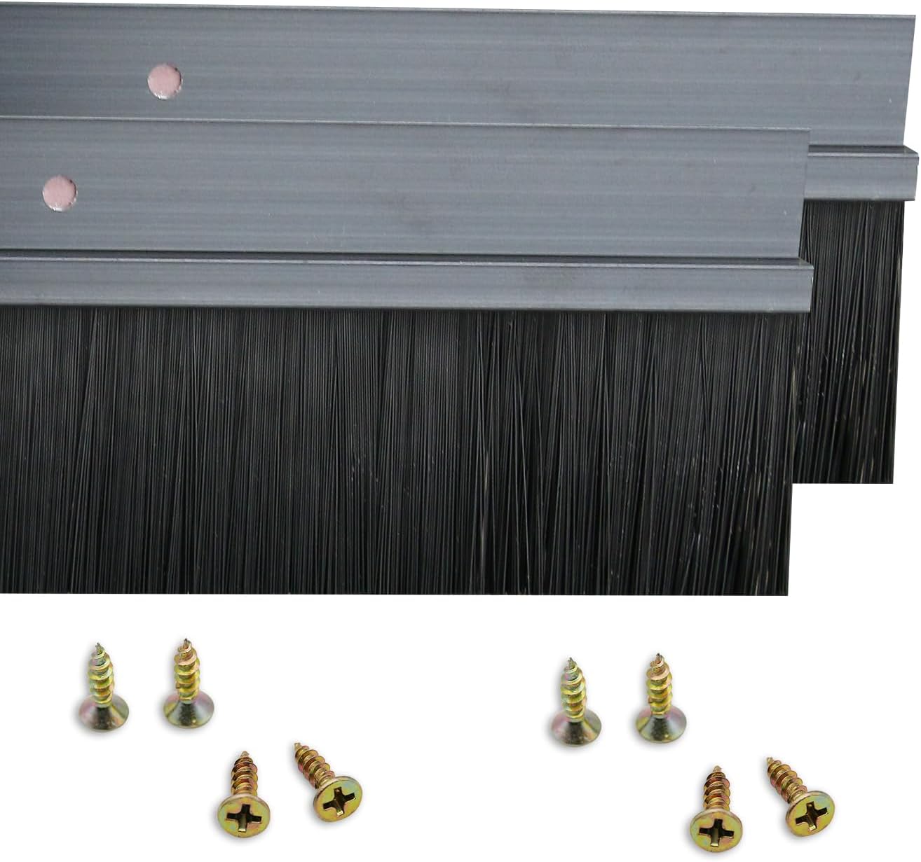 Soporte puerta forma H aluminio cepillo negro 3.2pulg